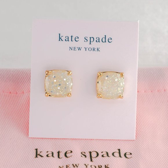 Kate Spade Small Square Stud in Opal Glitter (with Dust Bag) NEW - Picture 2 of 4